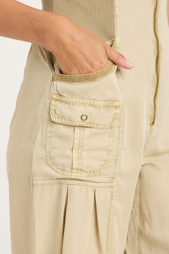 Soft Twill Macgowan Wide Leg Cargo Jumpsuit