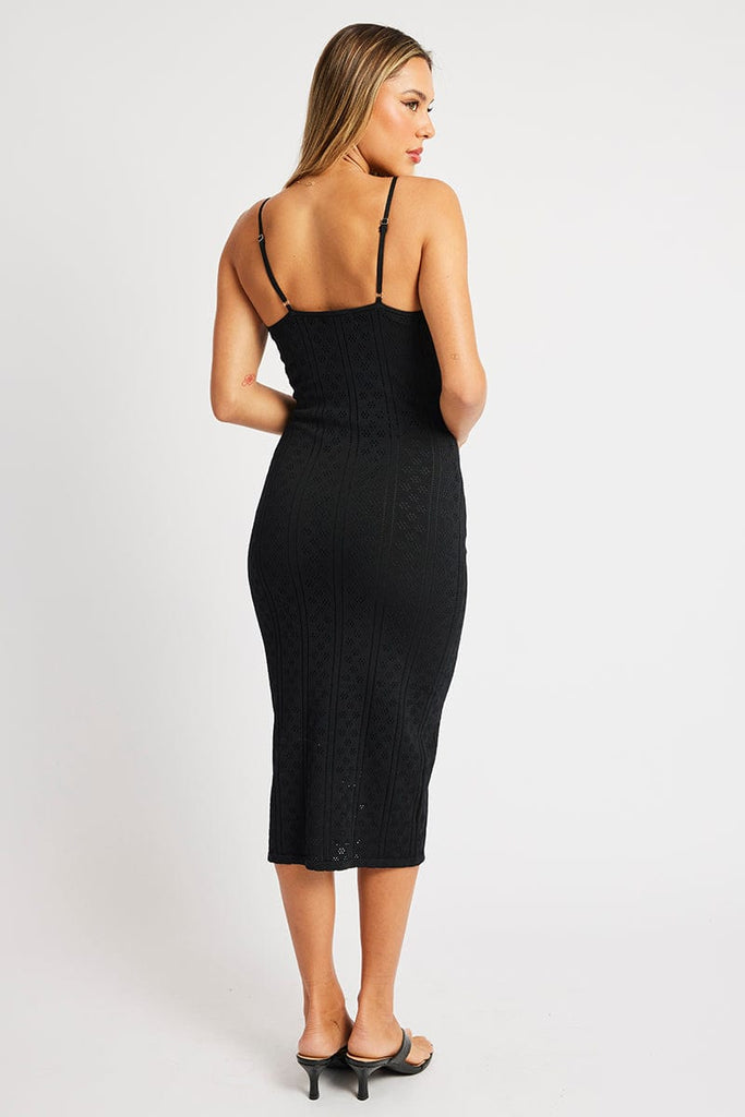 Black Knit Dress Singlet Midi