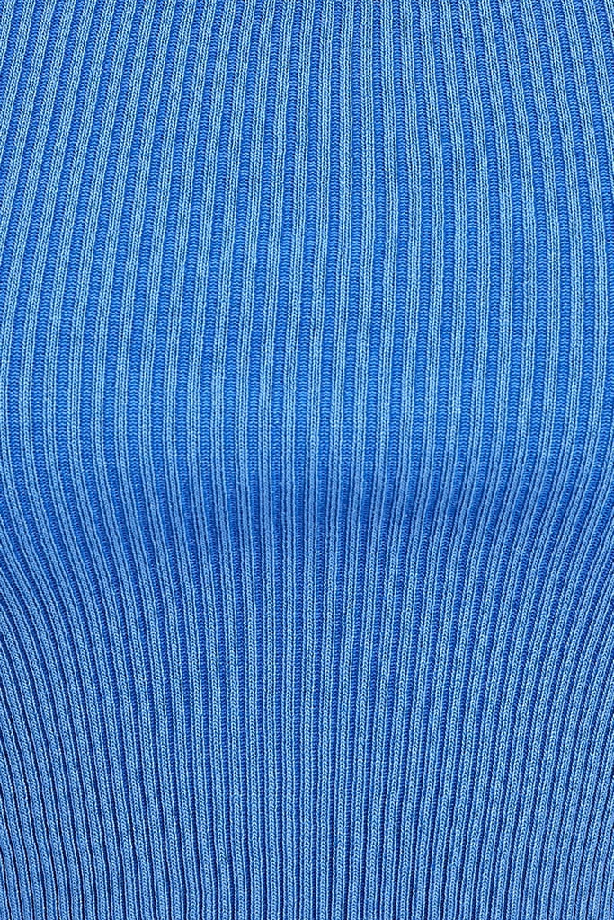 Blue Short Sleeve Knit Top